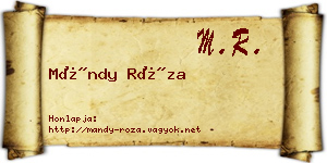 Mándy Róza névjegykártya